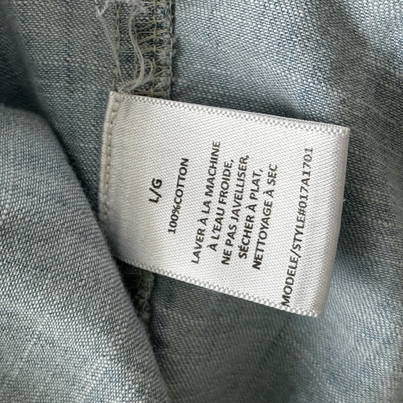 Pentag One Soft Chambray Button Down Shirt Light Wash Denim Blouse S - Picture 4 of 4